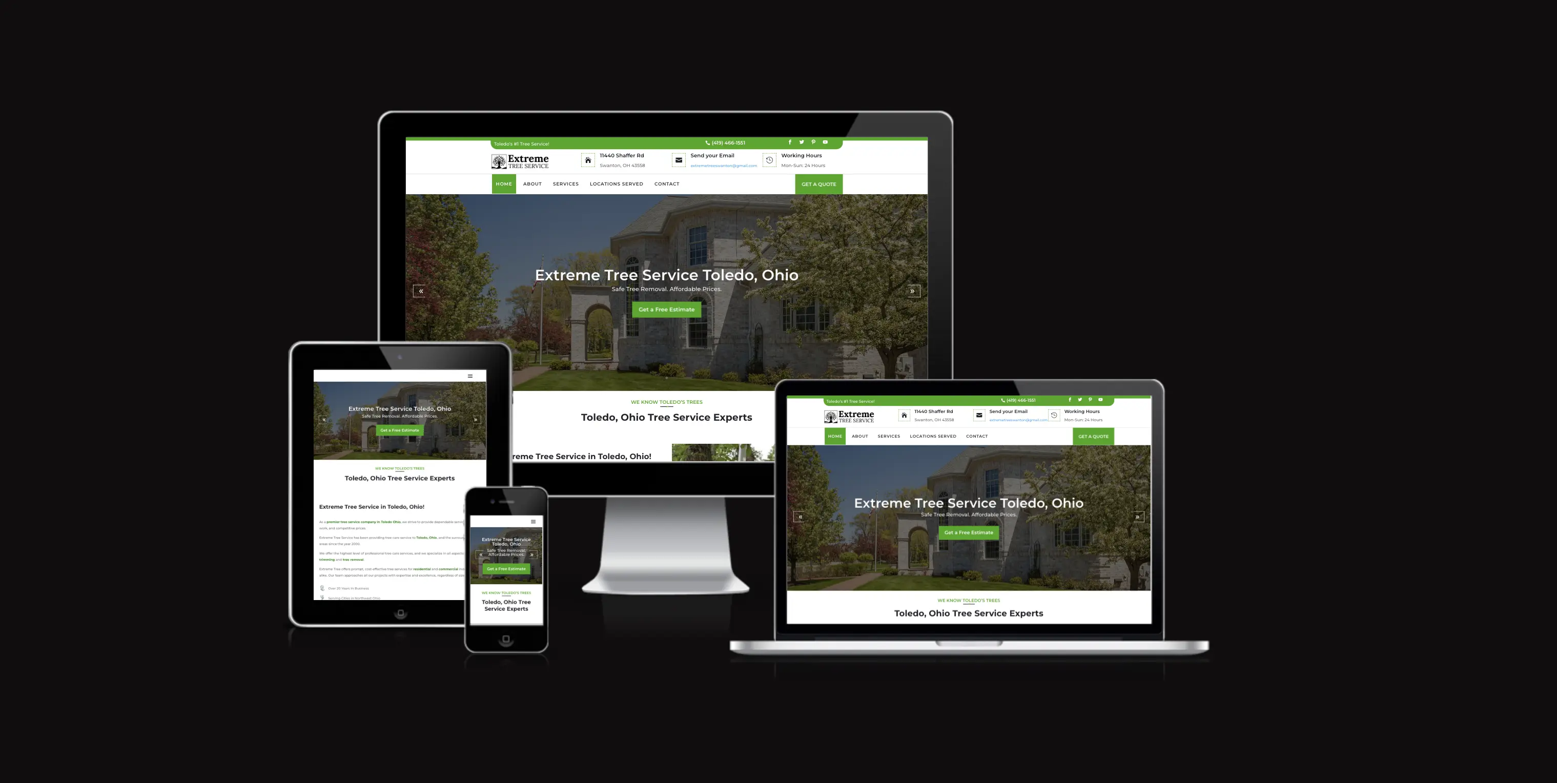 Extreme Tree Services responsive preview